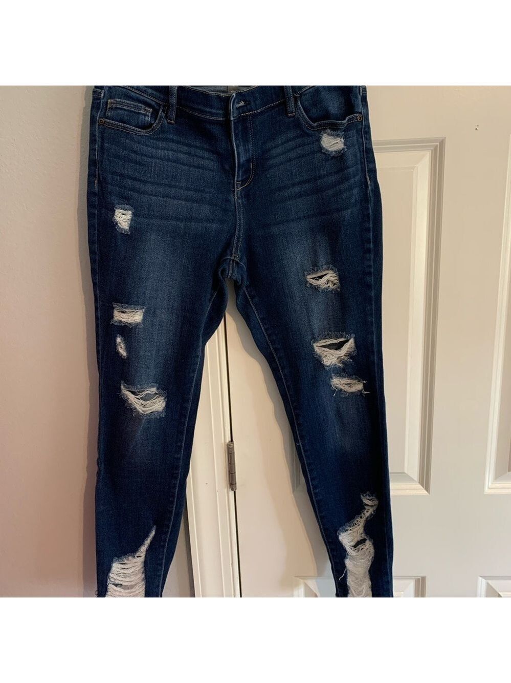 Soho Dark Blue Distressed Skinny Jeans